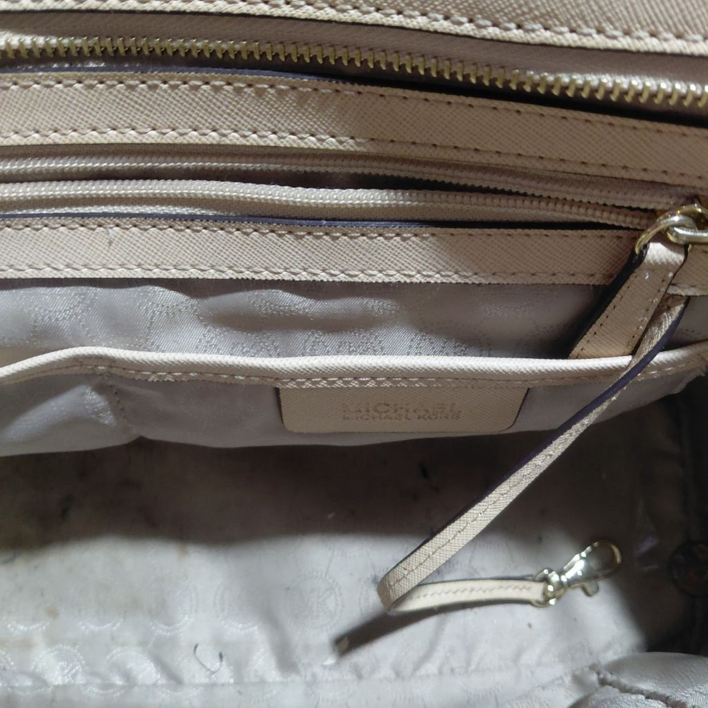 Women's Michael Kors Beige & White Satchel One Size - Picture 7 of 8